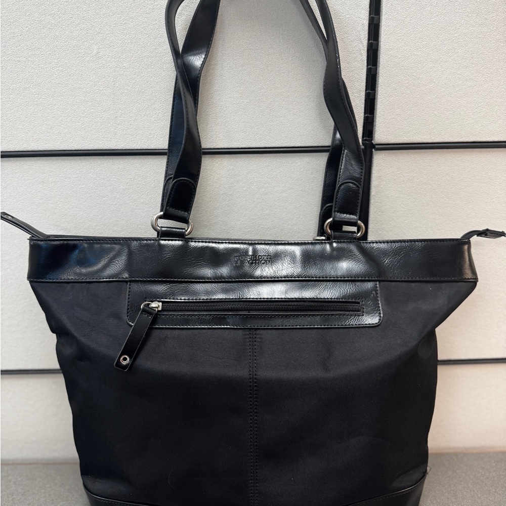 Kenneth Cole Reaction Nylon Twill Work Tote With 16" Laptop Pocket, Black